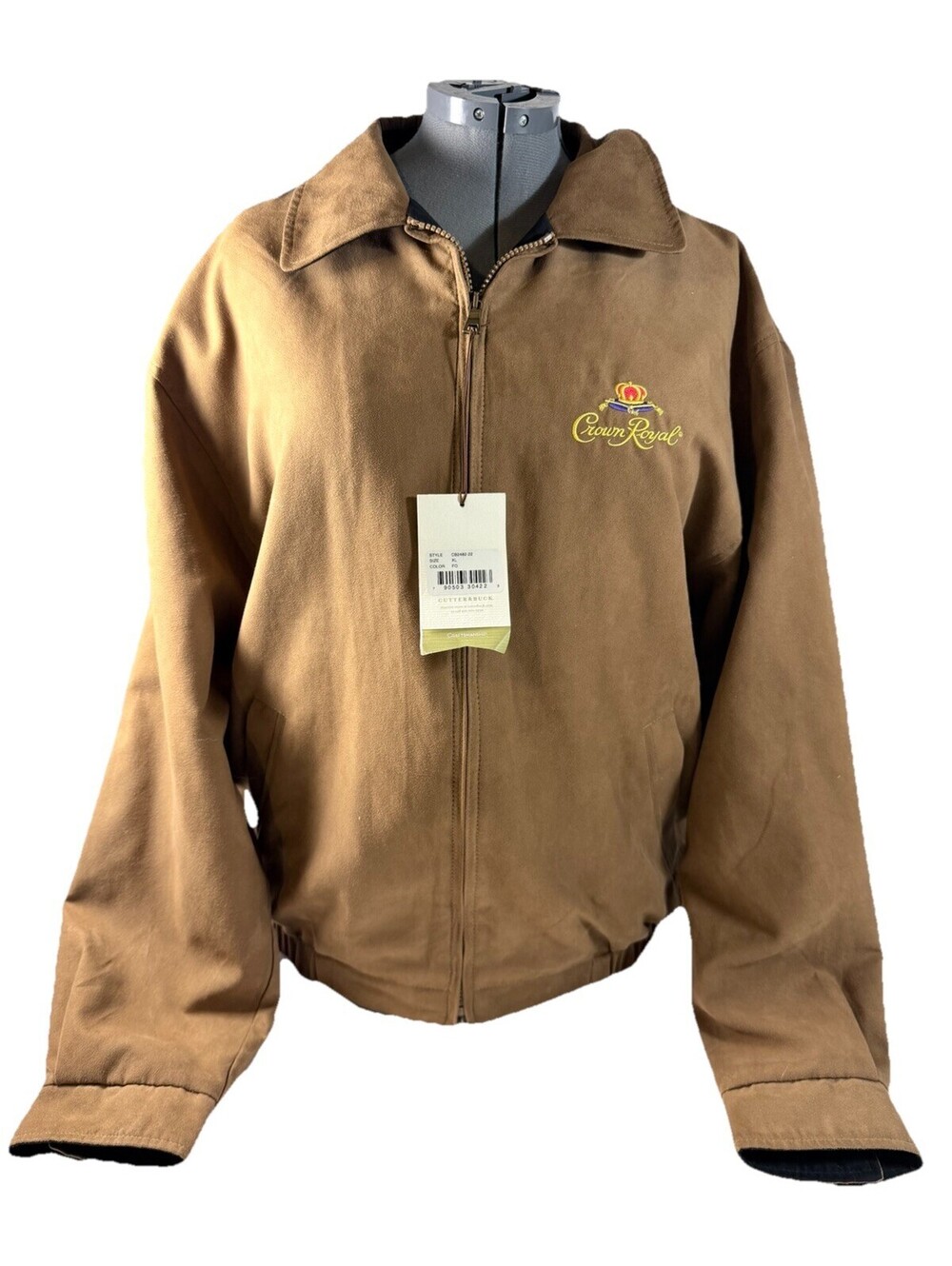 Tan Suede Woman’s XL Crown Royal Bomber Jacket Vintage NWT
